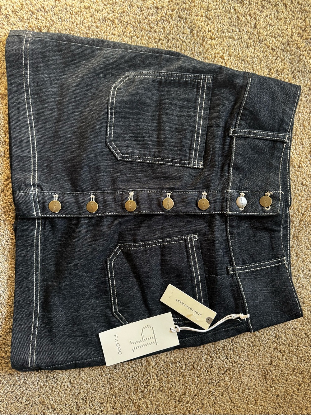 Pilcro Anthropologie- Denim Button-Front Mini Skirt